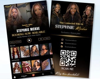 Minimalist Business Card Template, Hair Stylist, Lash Tech, Nail Tech, Canva Editable, Instant Download