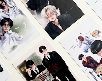 Ateez Fanart-kaartenset 10-delig (gratis 10 fotokaarten) | KPop ATINY-decor voor verzamelaars (10 x 15 cm)