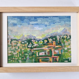 Cuadro "Colores búlgaros - Primavera", original, contemporáneo, cartón, gouache, laca acrílica, enmarcado.