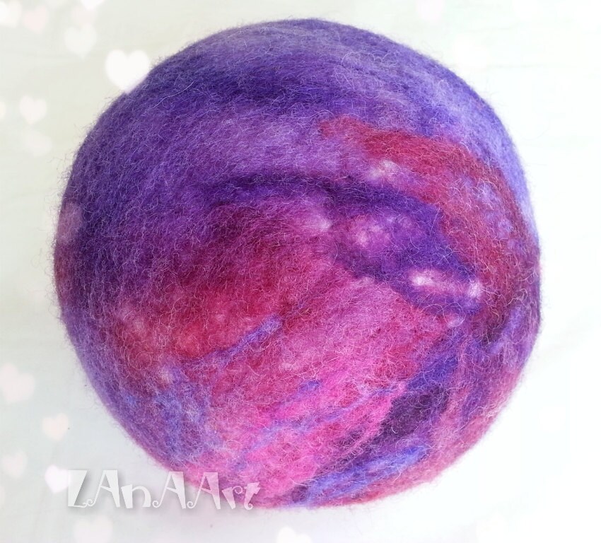 VIOLET Felted Wool Sphere handmade textile art soft Etsy