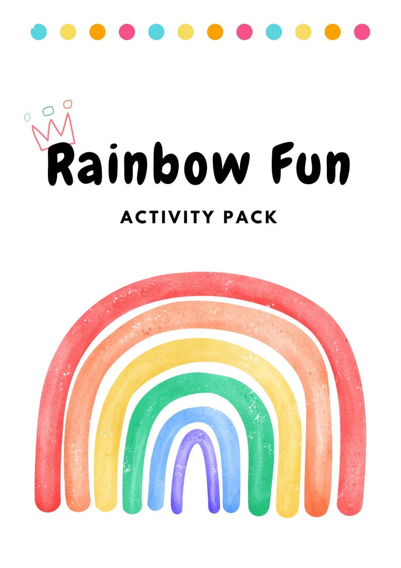 Childrens Rainbow Activity Pack - Etsy
