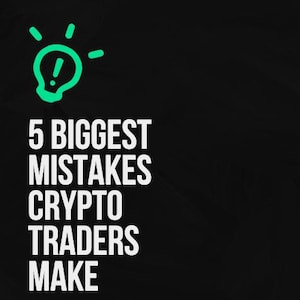 May include: A dark background with a green lightbulb icon at the top. White text reads "5 Biggest Mistakes Crypto Traders Make" followed by "That a bot would never do." The text "PassiveBot AI" is at the bottom.
