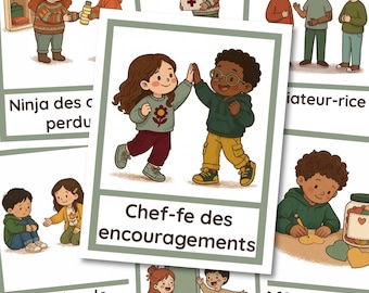 Responsabilités socio-emotionnelles: ilustraciones inclusivas / colores tranquilos y modernos (Personnalisable sur Canva)