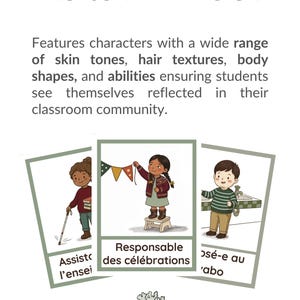 Puede incluir: Carteles educativos con ilustraciones de ni&ntilde;os diversos. Los carteles tienen texto en ingl&eacute;s y franc&eacute;s, promoviendo la inclusi&oacute;n en el aula. La frase "INCLUSIVE BY DESIGN" est&aacute; en la parte superior.
