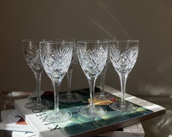 Saint-Louis Gavarni Crystal Wine Glasses – Set of Six | Antique French Hand-Blown & Hand-Cut Crystal | Collector Grade