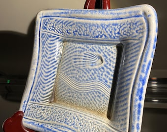 May Ling Beadsmore Studio Pottery Square Dish – Blue & White