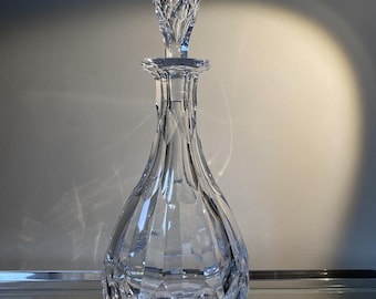 Edwardian Lead Crystal Decanter c.1900–1915 | Original Stopper | Hand Cut Whisky, Brandy & Port Decanter