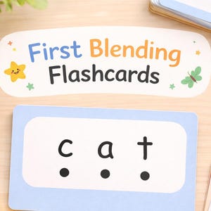 First Blending Flashcards | Phonics, Early Reading Activity (Digital Download)