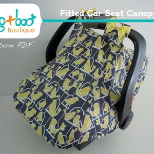Fitted Car Seat Canopy PDF Pattern/Tutorial with optional viewing window and bow tying instructions image 1
