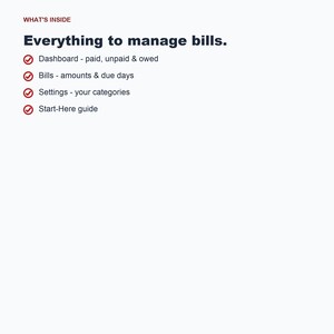 Bill Payment Tracker, Monthly Bills Organizer, Due Date Planner (Google Sheets, Excel) image 5