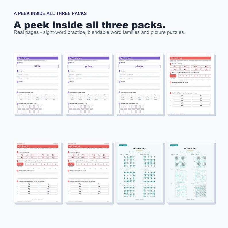 Learn to Read Bundle: Sight Words, Phonics, Word Search (PDF) image 5