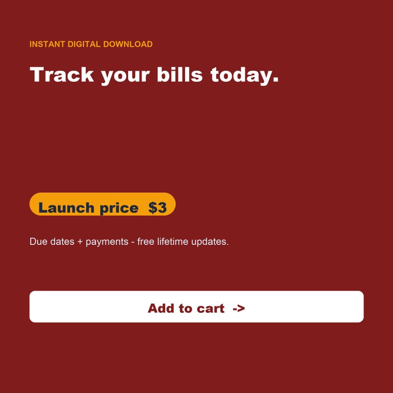 Bill Payment Tracker, Monthly Bills Organizer, Due Date Planner (Google Sheets, Excel) image 9