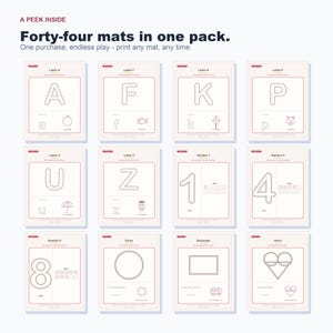 Play Dough Mats Printable, Alphabet, Numbers, Shapes, Toddler Fine Motor Activity (PDF) image 5