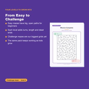 40 Printable Mazes for Kids, 4 Levels, Pencil Control Activity Pages (PDF) image 7