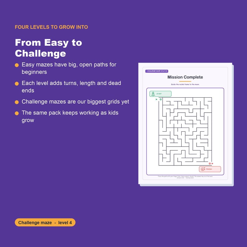 40 Printable Mazes for Kids, 4 Levels, Pencil Control Activity Pages (PDF) image 7