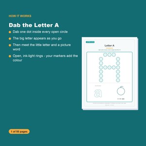 Do-A-Dot Printables, 50 Pages Alphabet, Numbers, Shapes, Colors (Digital Download) image 3