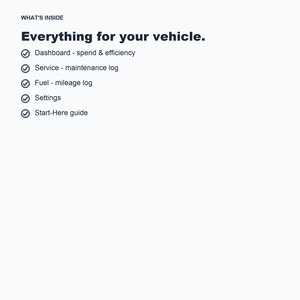 Car Maintenance Log, Vehicle Service Fuel Tracker (Google Sheets Excel) image 5