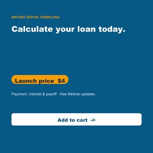 Loan and Mortgage Calculator Spreadsheet, Monthly Payment & Amortization Schedule Google Sheets Excel, Payoff Planner image 9