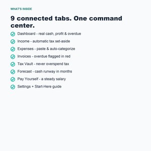 Freelancer Budget Spreadsheet, Income Expense Tracker, Google Sheets, Excel (Digital Download) image 5