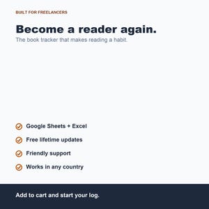 Reading Log Spreadsheet, Book Tracker, Reading Journal (Google Sheets Excel) image 8