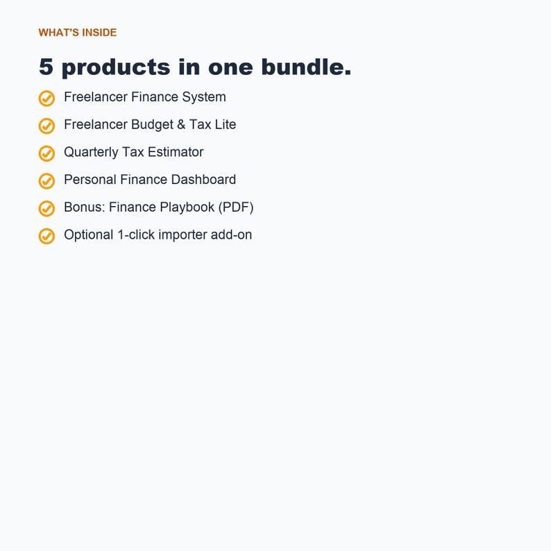 Freelancer financiële bundel, budget, belasting, factuurtracker (Excel, Google Spreadsheets) afbeelding 5
