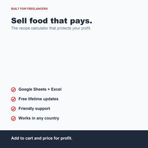 Recipe Cost Calculator Spreadsheet, Food Cost Tool (Google Sheets, Excel) image 8