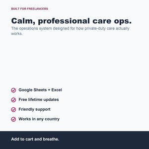 Home Care Operations Spreadsheet, Billing Tracker (Google Sheets, Excel) image 8