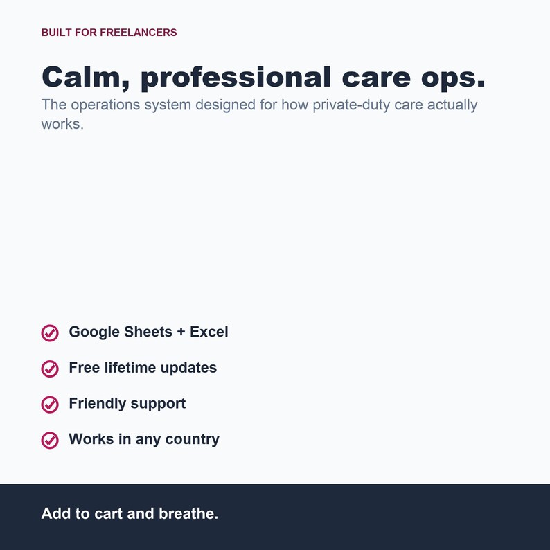 Home Care Operations Spreadsheet, Billing Tracker (Google Sheets, Excel) image 8