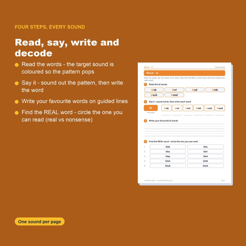 Consonant Blends Worksheets, L R S Phonics Practice (Digital Download) image 3