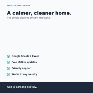 Home Cleaning Schedule Tracker, Chore Planner (Google Sheets Excel) image 8