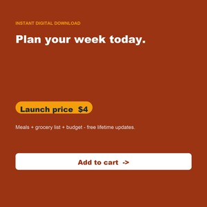 Foglio di calcolo per la pianificazione dei pasti e la lista della spesa, strumento per il monitoraggio del budget (Fogli Google, Excel) immagine 9