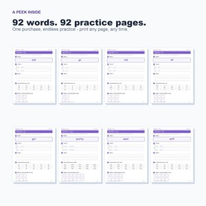 Dolch Sight Words Practice Pages, Kindergarten Reading Activity, Homeschool Printable (PDF) image 4