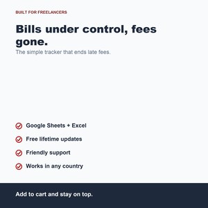 Bill Payment Tracker, Monthly Bills Organizer, Due Date Planner (Google Sheets, Excel) image 8