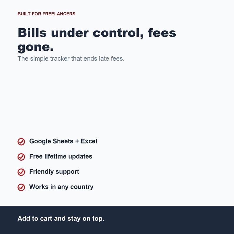 Bill Payment Tracker, Monthly Bills Organizer, Due Date Planner (Google Sheets, Excel) image 8