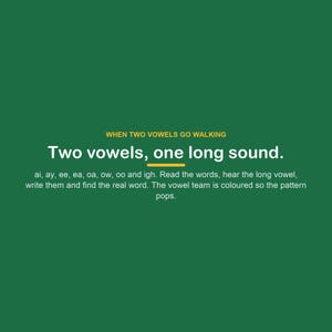 Vowel Teams Phonics Worksheets, Long Vowel Practice, First Grade Printable (Digital Download) image 2
