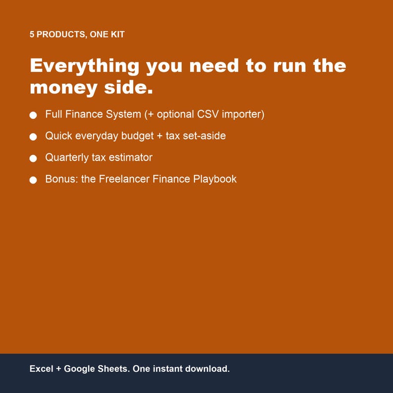 Freelancer financiële bundel, budget, belasting, factuurtracker (Excel, Google Spreadsheets) afbeelding 3