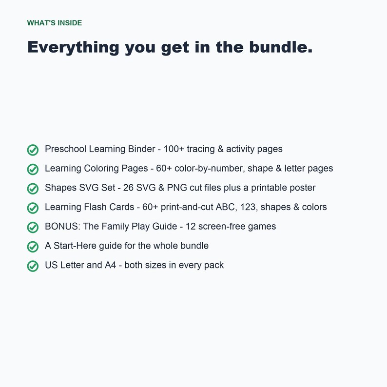 Preschool Learning Bundle, Binder, Coloring Pages, Flash Cards, SVG Files (PDF) image 5