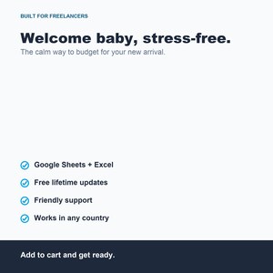 Baby Budget Planner, First Year Registry Cost Tracker (Google Sheets, Excel) image 8