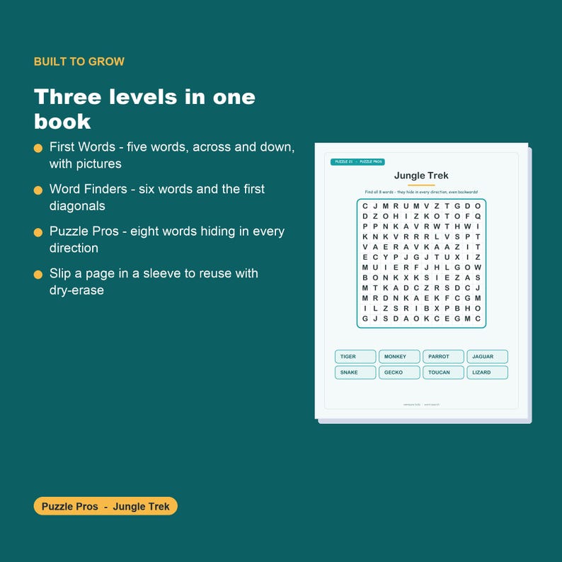 Kids Picture Word Search Puzzles, 30 Activities, Preschool Kindergarten Learning (PDF) image 7