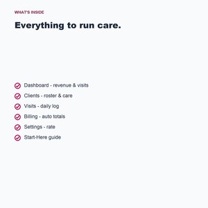 Home Care Operations Spreadsheet, Billing Tracker (Google Sheets, Excel) image 5