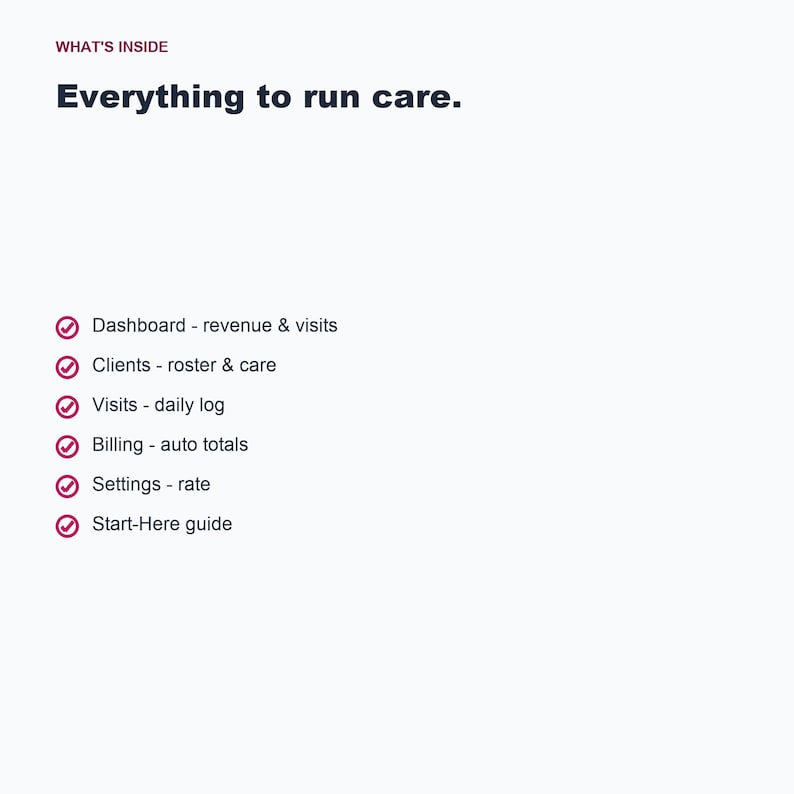 Home Care Operations Spreadsheet, Billing Tracker (Google Sheets, Excel) image 5
