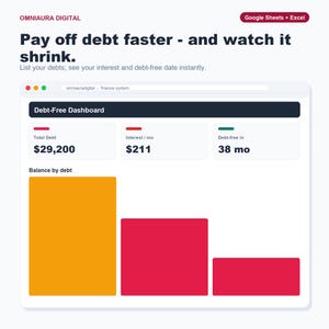 Debt Payoff Tracker, Snowball Avalanche Calculator (Google Sheets, Excel) image 1
