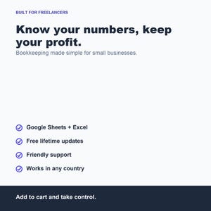 Small Business Bookkeeping Spreadsheet, Income Expense Profit Tracker (Google Sheets Excel) image 8