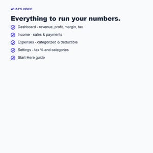 Small Business Bookkeeping Spreadsheet, Income Expense Profit Tracker (Google Sheets Excel) image 5