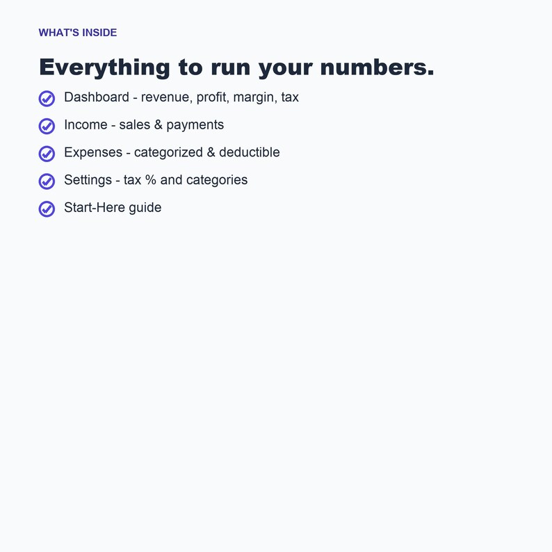 Small Business Bookkeeping Spreadsheet, Income Expense Profit Tracker (Google Sheets Excel) image 5