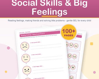 Social Skills Worksheets, Feelings, Friendship, Manners (SEL Printable)
