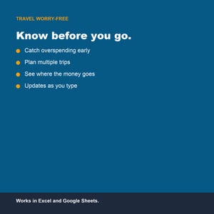 旅行予算プランナースプレッドシート、旅行費用トラッカー（Googleスプレッドシート、Excel） 画像 4