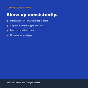 Social Media Content Planner, Calendar Tracker (Google Sheets Excel) image 4