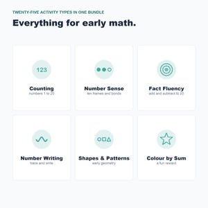Kindergarten Math Bundle: Counting, Numbers, Addition, Subtraction Worksheets (Digital Download) image 5