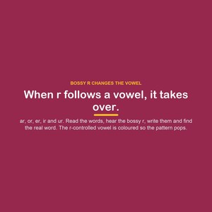 R-Controlled Vowels Phonics Worksheets, Bossy R Practice (Digital Download) image 2
